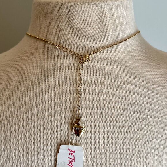 Betsey Johnson Dragonfly Gold Tone Glass Stones Necklace NWT - Picture 4 of 7
